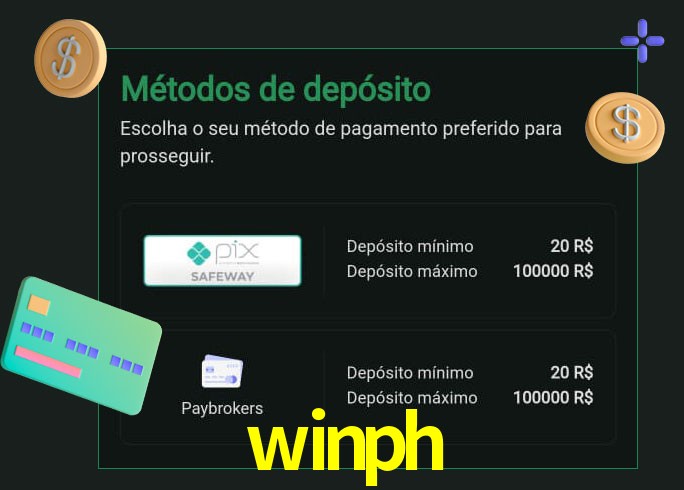 O cassino winph oferece uma grande variedade de métodos de pagamento